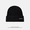 Knitted Hat for Women In Autumn and Winter Versatile Pullover Cold Hat Trendy Japanese Style Patch Letter Warm Woolen Hat for Men