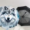 1PC Wolf Snowy Forest Umbrella-8-Rib Reinforced Portable Folding Travel Suitable for All Seasons Outdoor Daily Use  -J0323