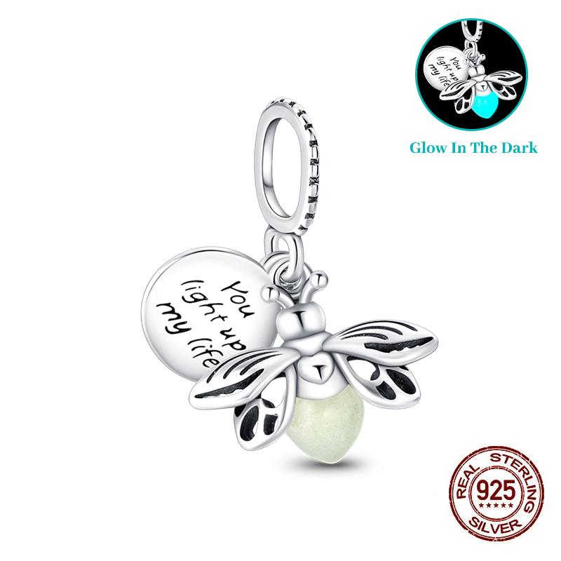 Classic Copper Beads Luminous Firefly Star Chameleon Charms Pendants Fit Original Bracelet Diy Jewelry For Woman