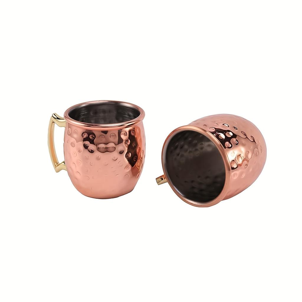 4pcs Mini Moscow Mugs 2oz Mule Shot Glasses For Home Kitchen Bar Drinkware (Rose Golden)