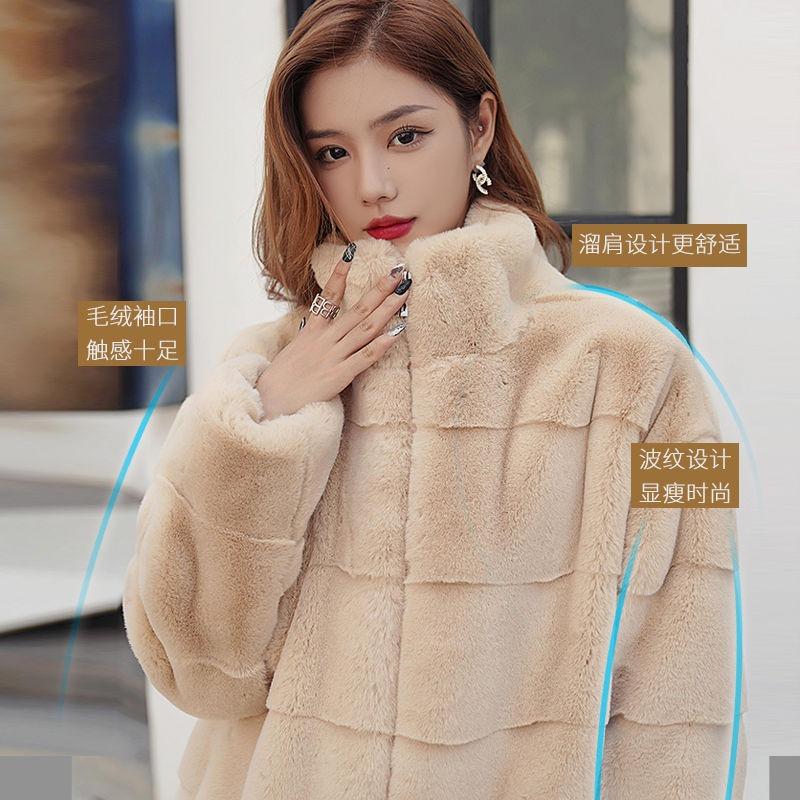 Imitation Rex Kaninchenhaar Imitation Nerz Samt Imitation Pelz Verdickte Jacke Damen Kurz Leicht Neu Imitation Dänischer Nerz