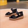 Foreign Trade Korean Version Casual Versatile Mother Shoes Platform Non-slip Slope Heel Sandals Real Soft Leather 2025 Summer Soft-soled Sandals