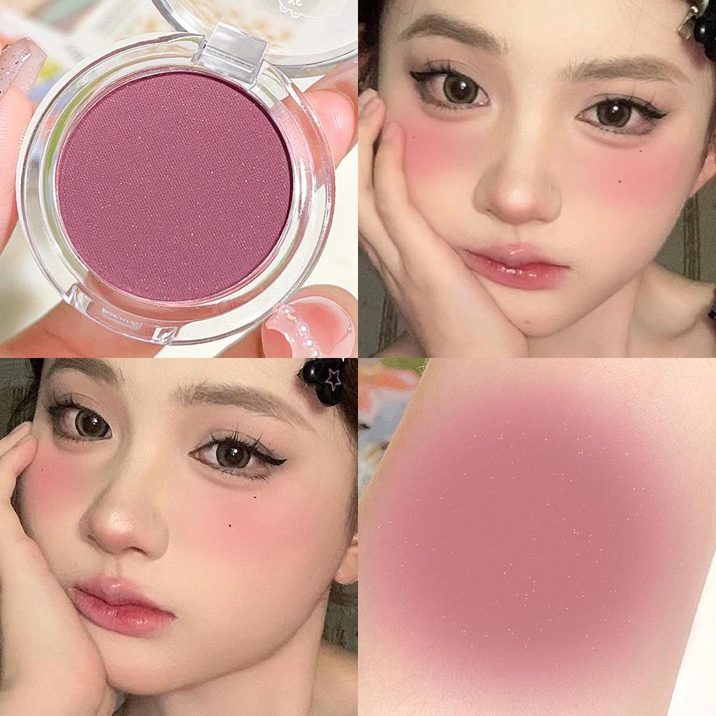 Face Blusher Matte Natural Cheek Tint Brighten Face Waterproof Face Contouring Cosmetics Blush Powder Soft Female Makeup 1pcs