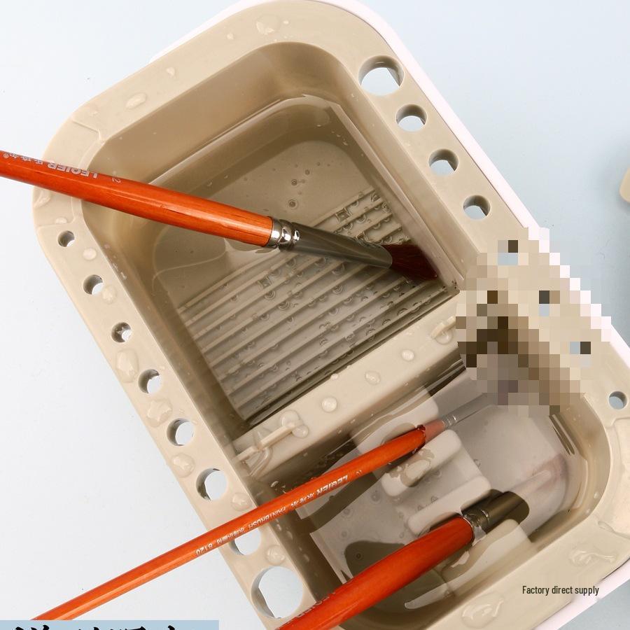 Portable 3-Piece Paint Set: Multifunctional Wash Bucket, Watercolor Gouache Palette, Color Mixing Box for Art Students