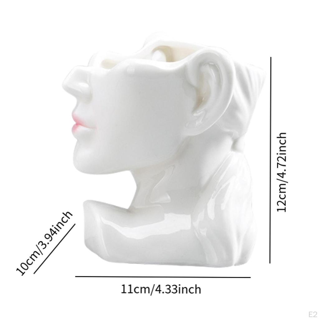 Abstract Face Art Chopstick Holder Flower Vase Porcelain Decorative Sturdy Versatile Utensil Storage