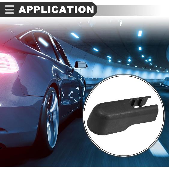 Motoforti Rear Windshield Wiper Arm Nut Cover Cap, for Jeep Liberty 2008-2012, Plastic, NO.57010204AB, Black