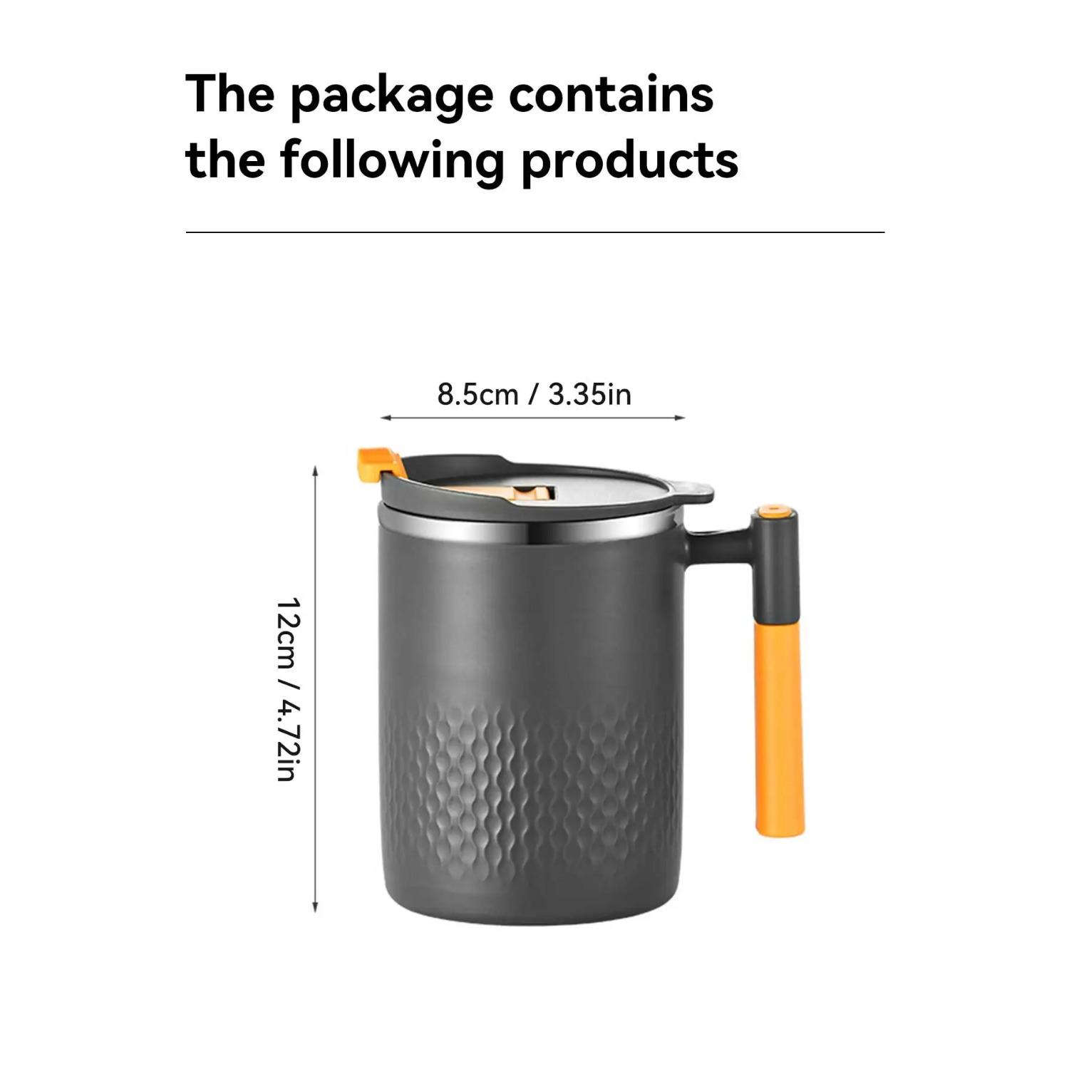 

Кофейная кружка из нержавеющей стали 18/8 с ручкой, портативная чашка для воды, двухслойный изолированный стакан, термостойкая посуда для напитков 401-500ml