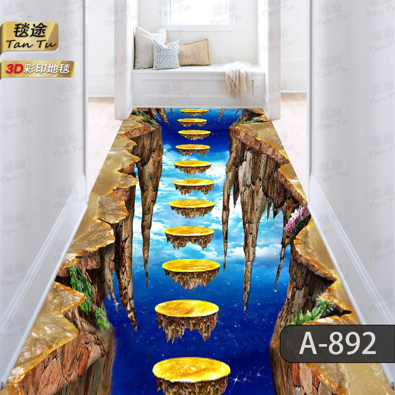 

Luxury Golden Long Corridor Carpet Non-slip Washable Hall Runner Carpets Stairway Rug European Style Aisle Carpet Customizable 60X100CM