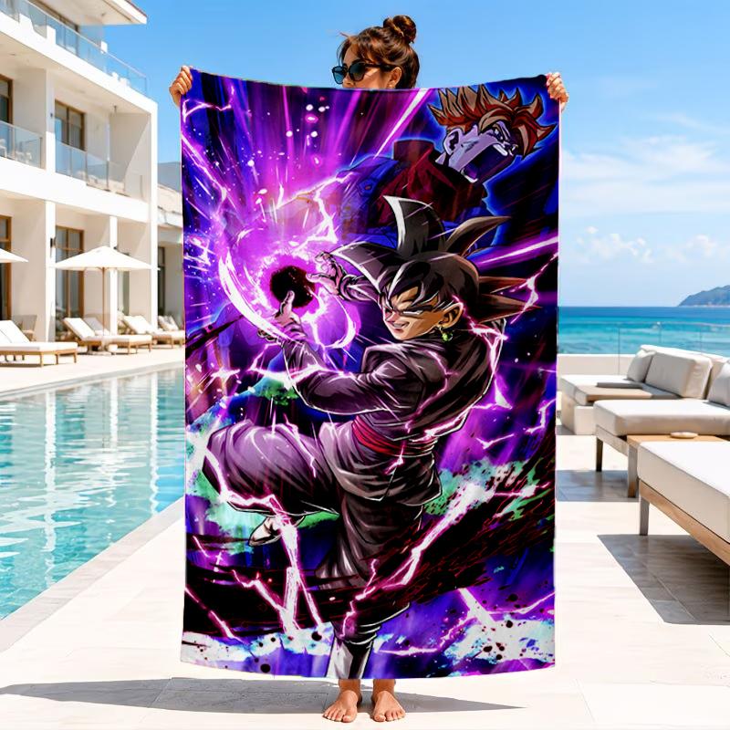 Toalla de Playa con Ilustración de Anime de Dragón, Toalla de Playa de Microfibra, Perfecta Para Piscina, Playa, Viajes, Decoración del Hogar, Regalos para Fans de Fiestas en la Playa