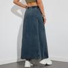 Ελαστική Μέση Τζιν Φούστες Κλος Γυναικείες Καθημερινές Μακριές Φούστες με Αμερικάνικο Σχέδιο