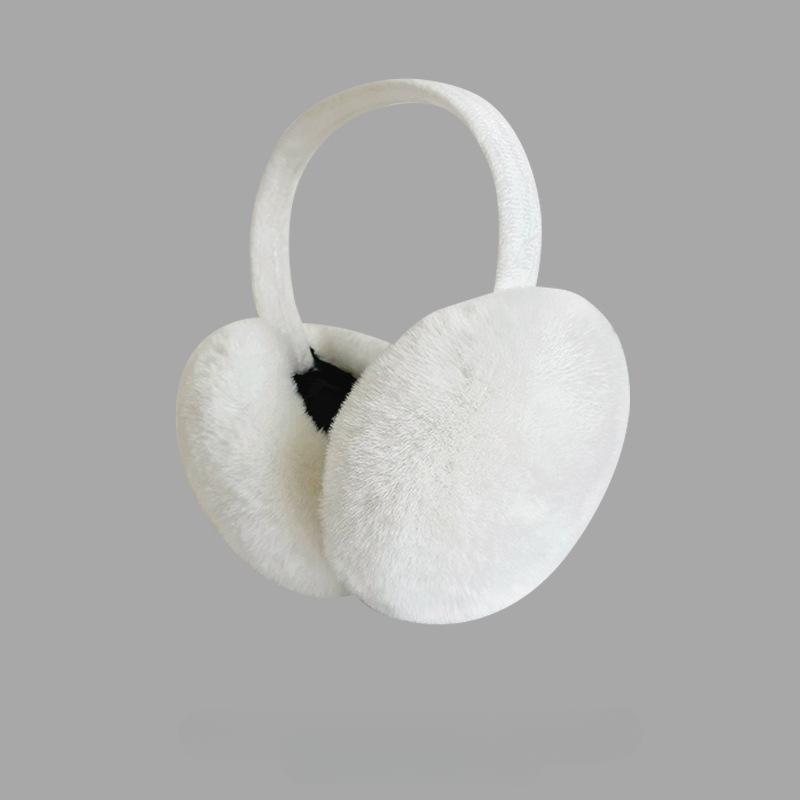 Pluszowe Ciepłe Nauszniki Damskie Słodkie Nauszniki Zimowa Ochrona Uszu Zimoodporne Zimowe Jednokolorowe Ocieplacze na Uszy Składane Jesienno-Zimowa Torba na Uszy Duże
