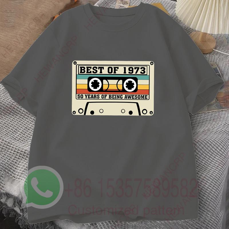 1973 Limited Edition Cassette TShirt Mens Tracksuit Summer Casual Pullover Oneck Shortsleeved Fashion Breathable Streetwear