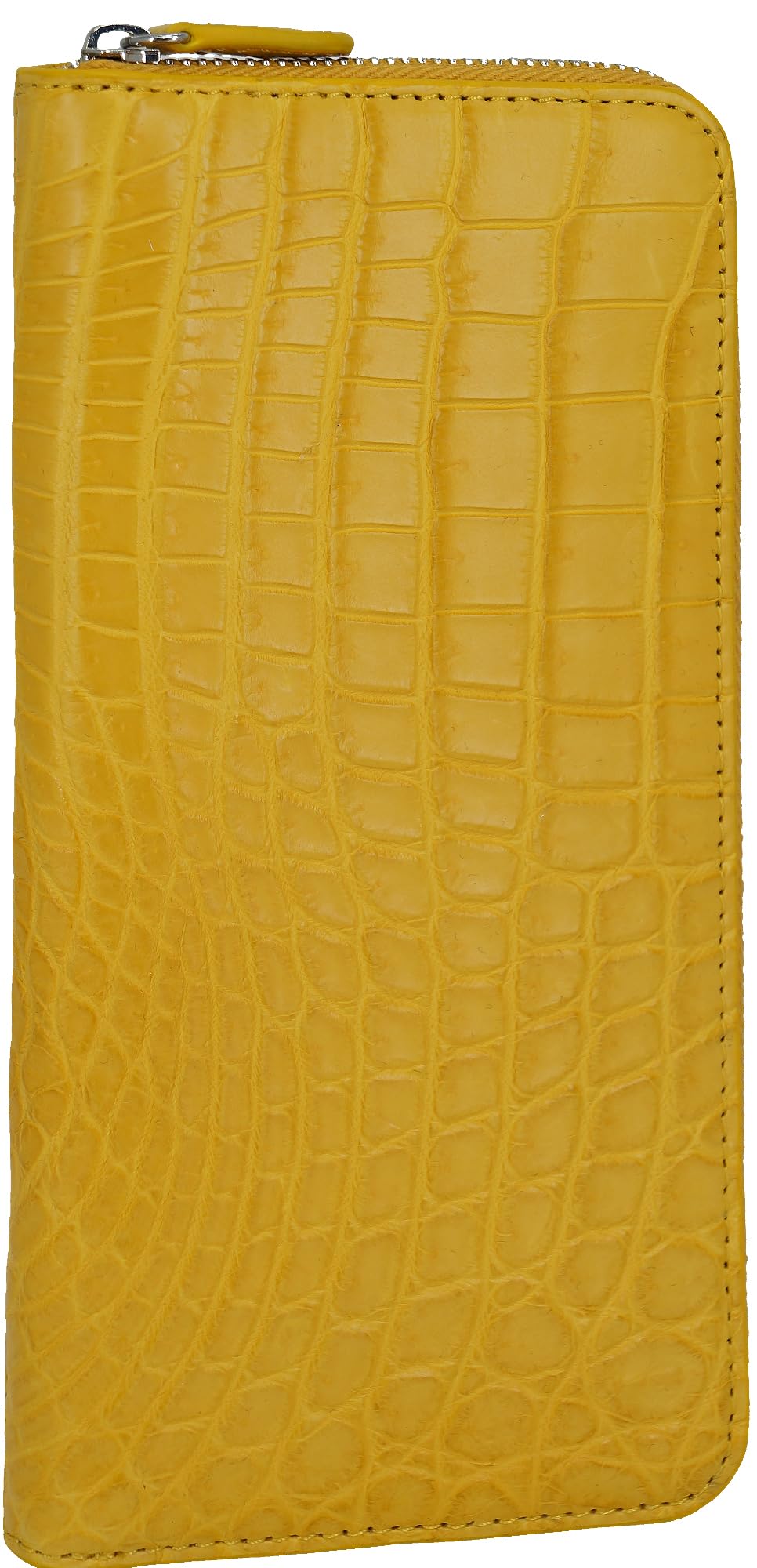 

Желтый длинный кошелек из крокодиловой кожи для мужчин и женщин, Натуральная крокодиловая кожа, Цельный кусок, Непревзойденный дизайн, Круглая молния, Отделение для монет, Слоты для карт,