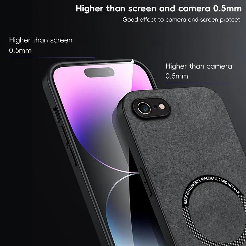 Magnetic Retro Leather Case For For Iphone 16E 7 8 Plus SE For Iphone8 Plus Wireless Charging Phone Case Cover