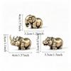 Solid Brass African Animal Figurine Rhino Hippo Elephant Handcrafted Tea Pet for Home Office Desk Decor Collection Gift