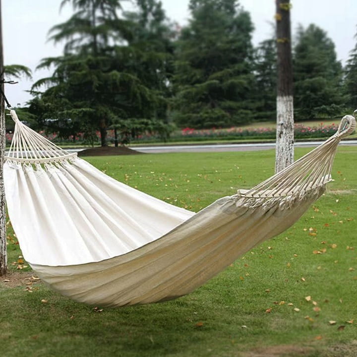 Garden Hammock Double 260 X 155 With Strong Crossbar - Natural Color
