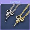 Premium Titanium Steel Snake Chain Necklace For Men And Women With Exquisite Diamond Inlay Design