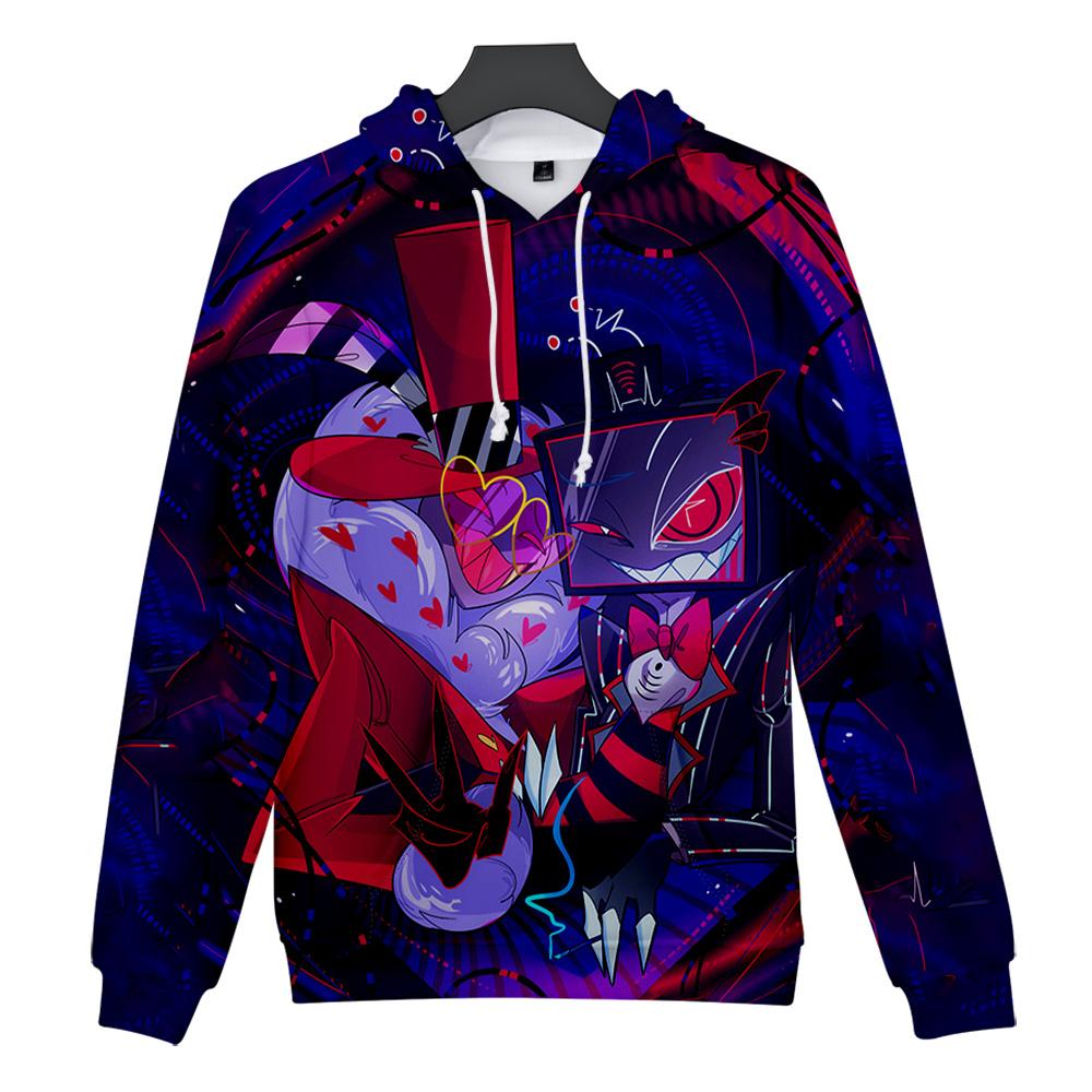 Men Women's Hooded Hazbin Hotel Printed Spring Autumn Pullover Sweatshirt Fashion Hoodie Casual Men Tracksuit Streetwear
