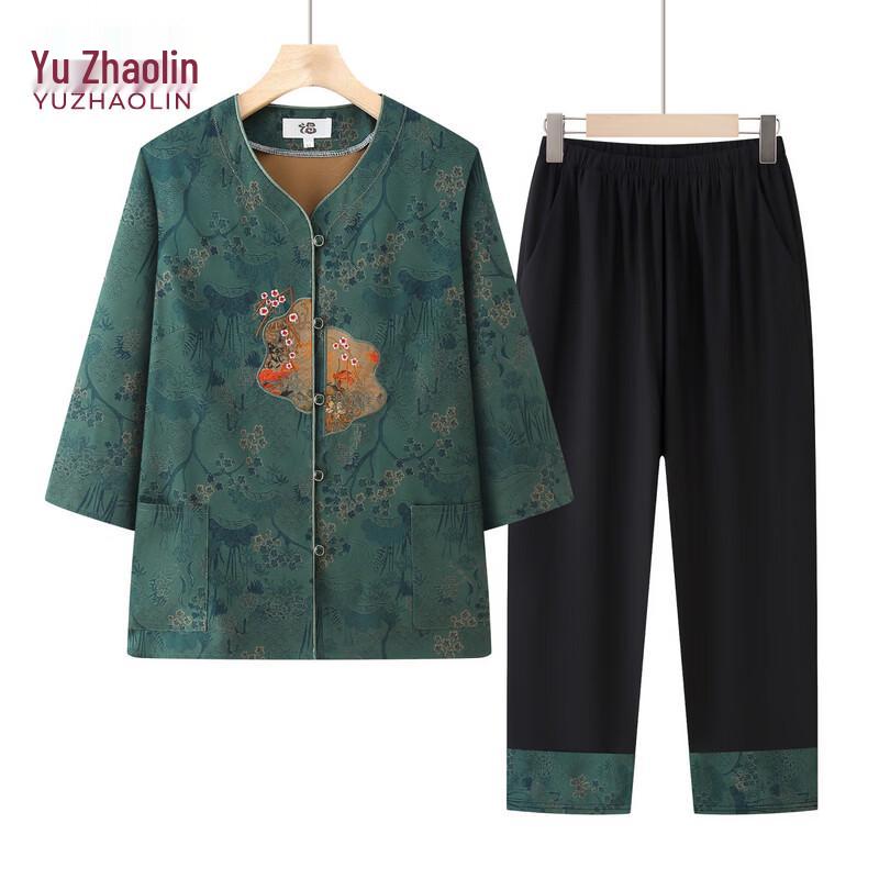 Yuzhaolin Elderly Women s Chinese Style Summer Outfit 2XL
