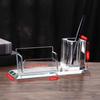Ornament Office Study Room Set 8cm Crystal Glass Pen Holder Engraved Meeting Anniversary Gift Love Flower Christmas Trophy