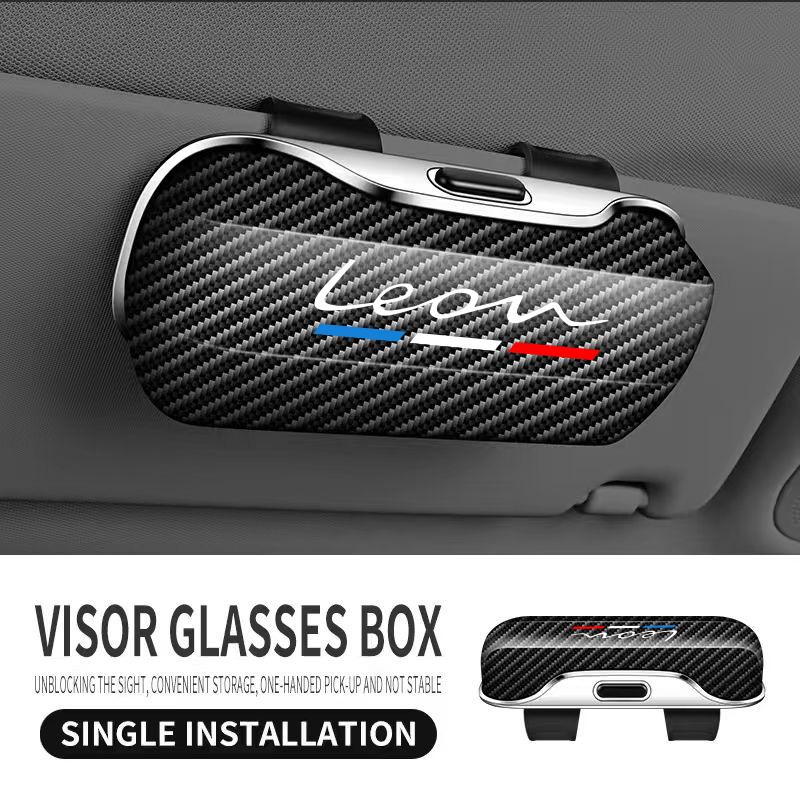 

Персонализированный логотип автомобильный солнцезащитный козырек зажим для очков для SEAT leon Arona Ateca IBIZA владелец автомобиля очки для вождения стеллаж для хранения аксессуары