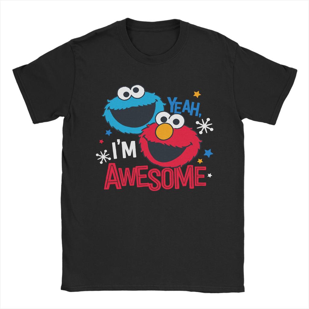 Sesames Streets Elmo T Shirt Unisex Womens Cotton Humor TShirts Round Collar Oscar Tees Short Sleeve Clothing 4XL 5XL