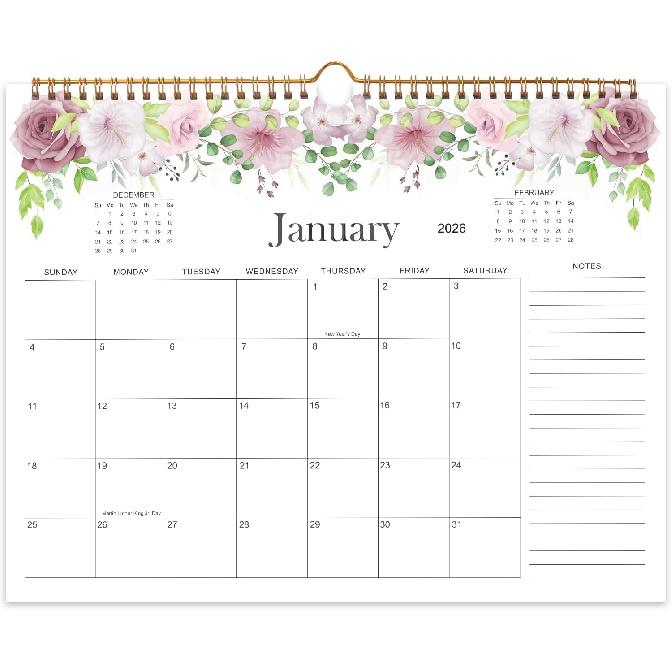 2026 Wall Calendar, Tempomind Calendar 2026, 18 Month Wall Calendar January 2026 To June 2027, 14" X 10.5" Aesthetic Hanging Calendar for Home Office