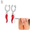 925 Silver Needle Cute Starfish/Shrimp Pendant Earrings Red Chili/ Star Enamel Gold Earrings For Women Fashion Jewelry