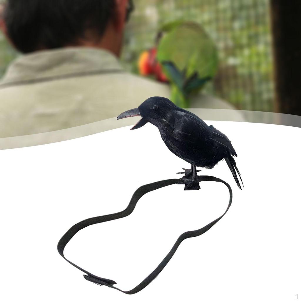 Halloween Crow Handmade Theme Party Realistic Ornament Feathered