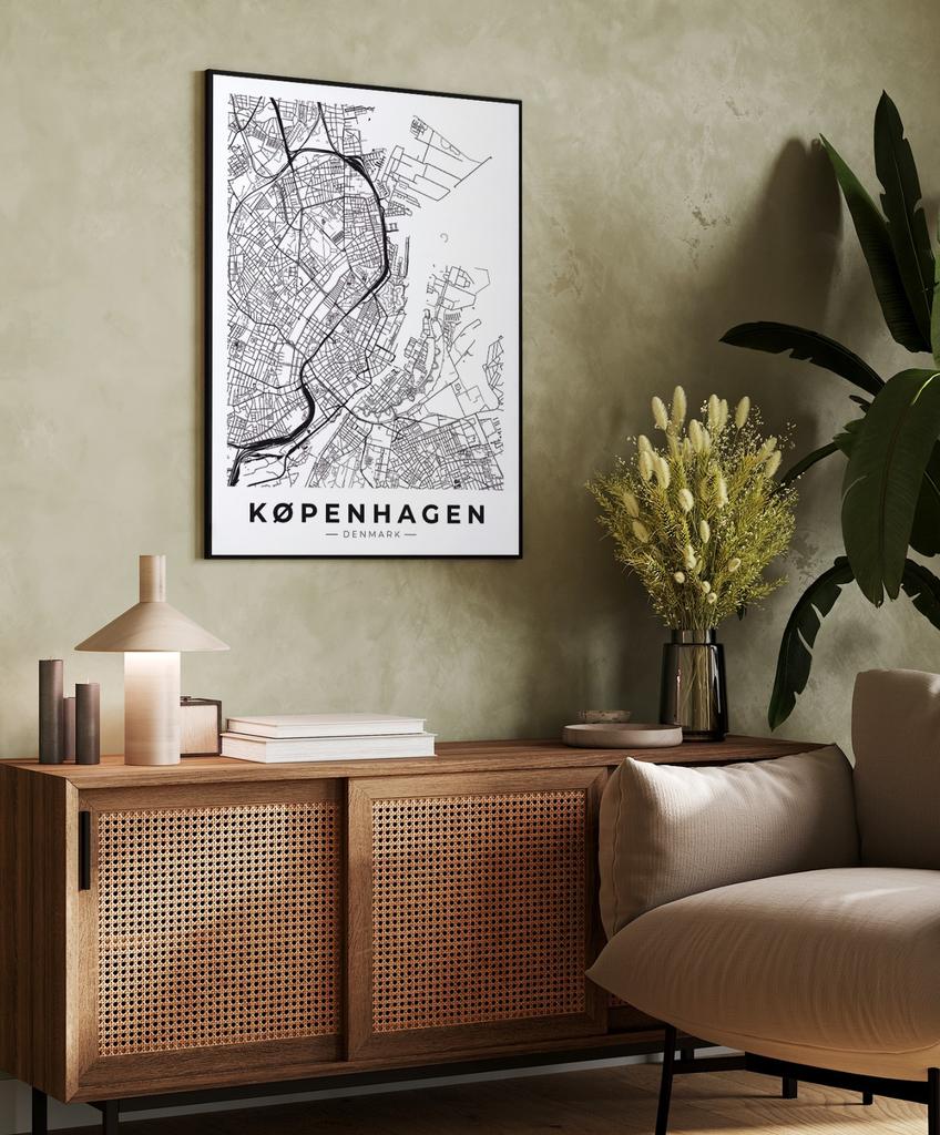 Poster Map City Plan Copenhagen