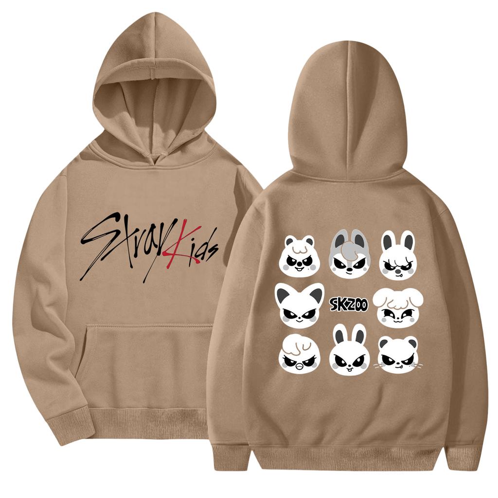 Unisex Fashionable Casual Long Sleeved Loose Printed Hooded Sweatshirt