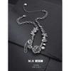 Liquid Silver Flower Necklace Women's Irregular Unique Clavicle Chain Exquisite High Quality Versatile Necklace