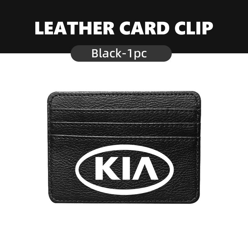 DWBR1 Tragbarer Leder Multi-Schlitz Kreditkartenhalter Geldbörse Geschenk für KIA Stinger Optima Cerato Soul Venga Forte Spectra Sedona