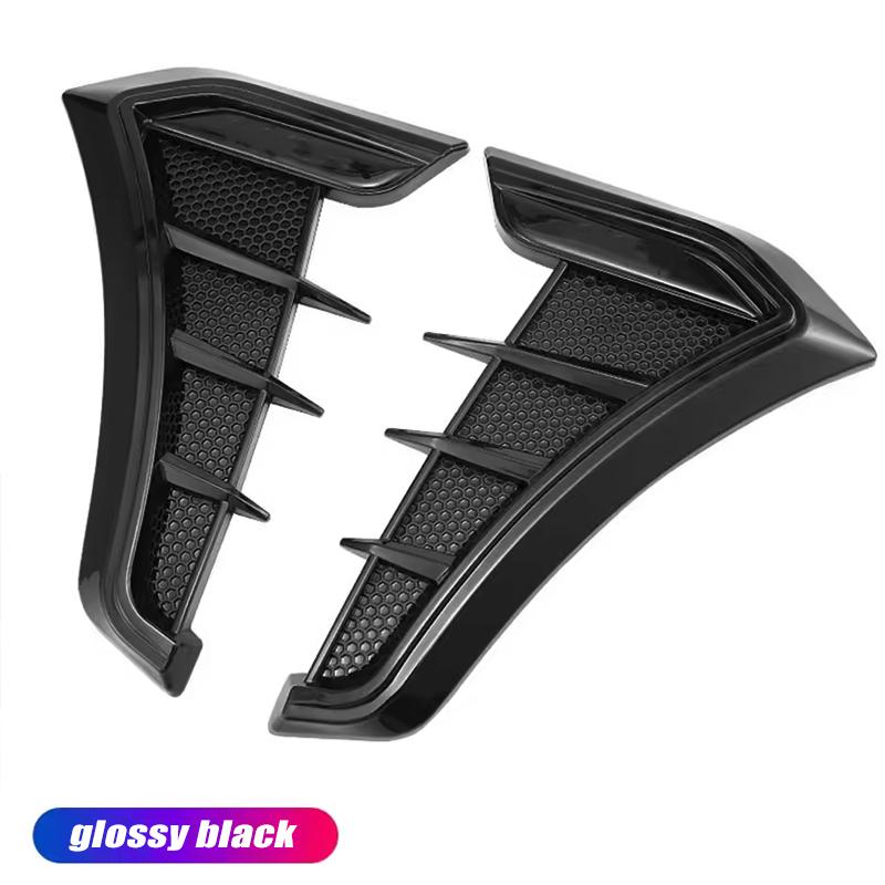 2pcs Carbon Fiber Black Car Hood Air Intake Vent Cover Stickers For Bentley Continental GT Flying Spur Bentayga Mulsanne Batur CL5
