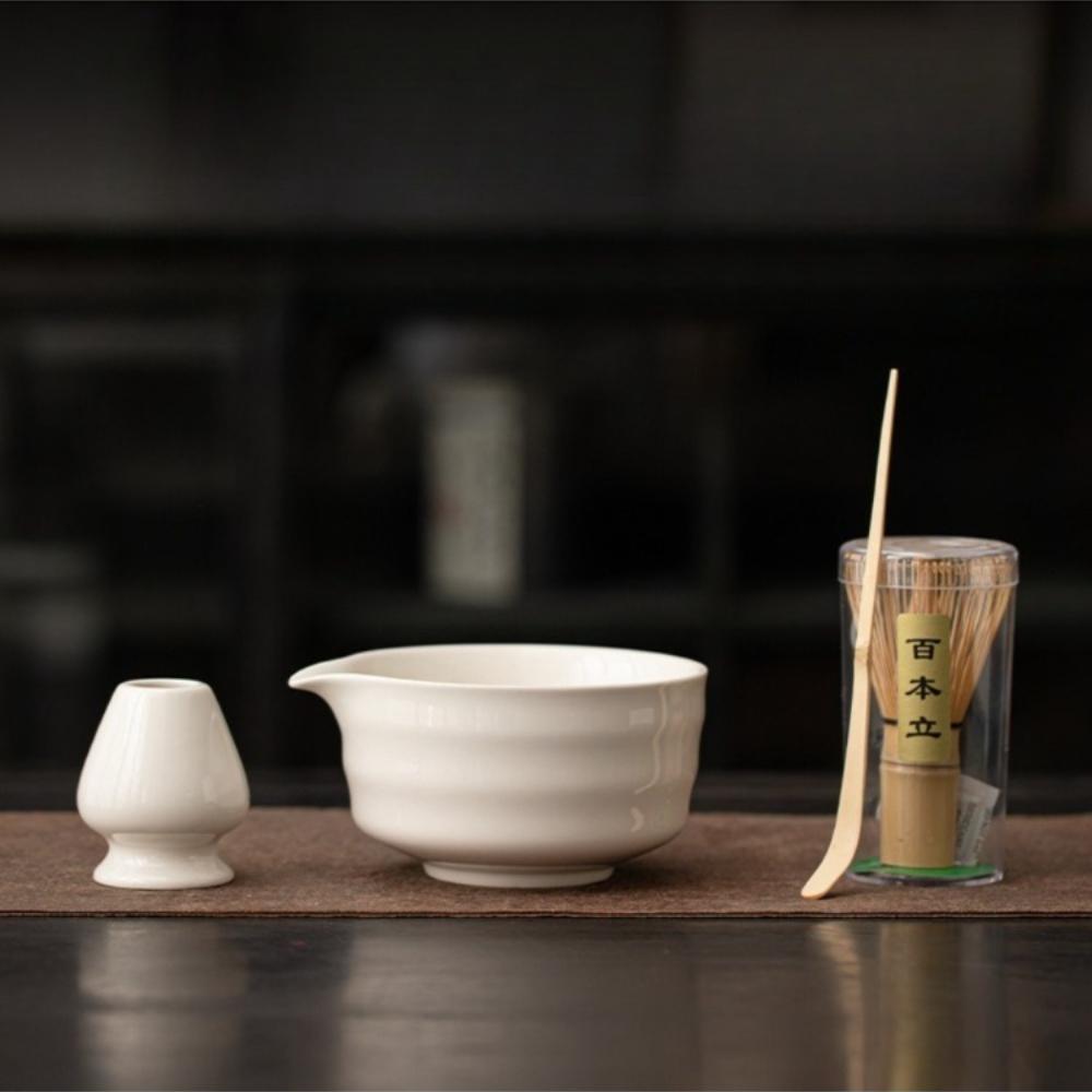 Ceramic Japanese Matcha Tea Set Blender Stand Tea Ceremony Matcha Bowl Grinder Brush Household Tea Brewing Set Tea Set Stand