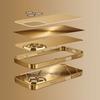 Golden Love Heart Pattern Gold Metallic Paint Glass Phone Case For iPhone 17 Pro Max 11 12 13 14 15 16 Plus 17Air 16E Cover