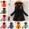 New Women's Warm Cotton Jacket With Fur Collar Hooded Parka For Winter