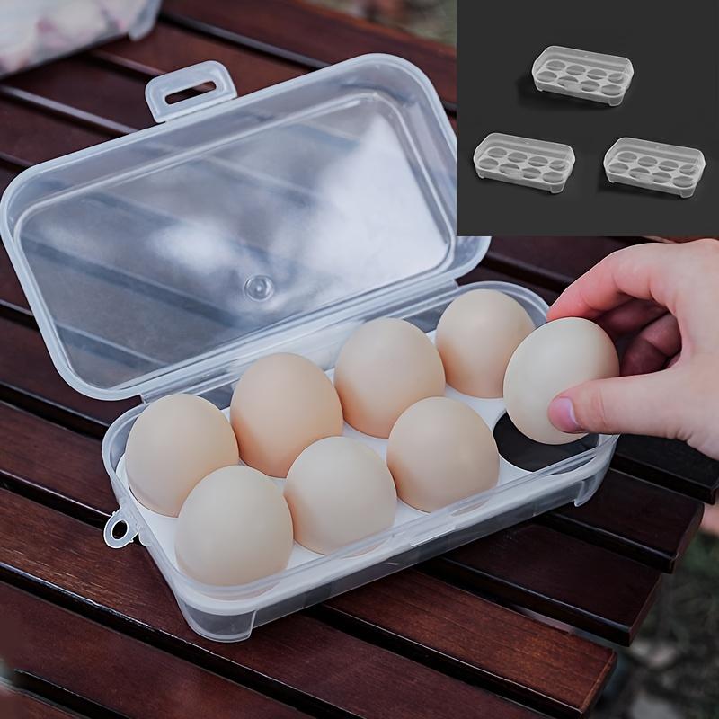 3pcs Outdoor Egg Storage Box with Egg Tray Shockproof and Portable Transparent Plastic Box Egg Protection Shock Absorption Anti Squeezing Storage Box