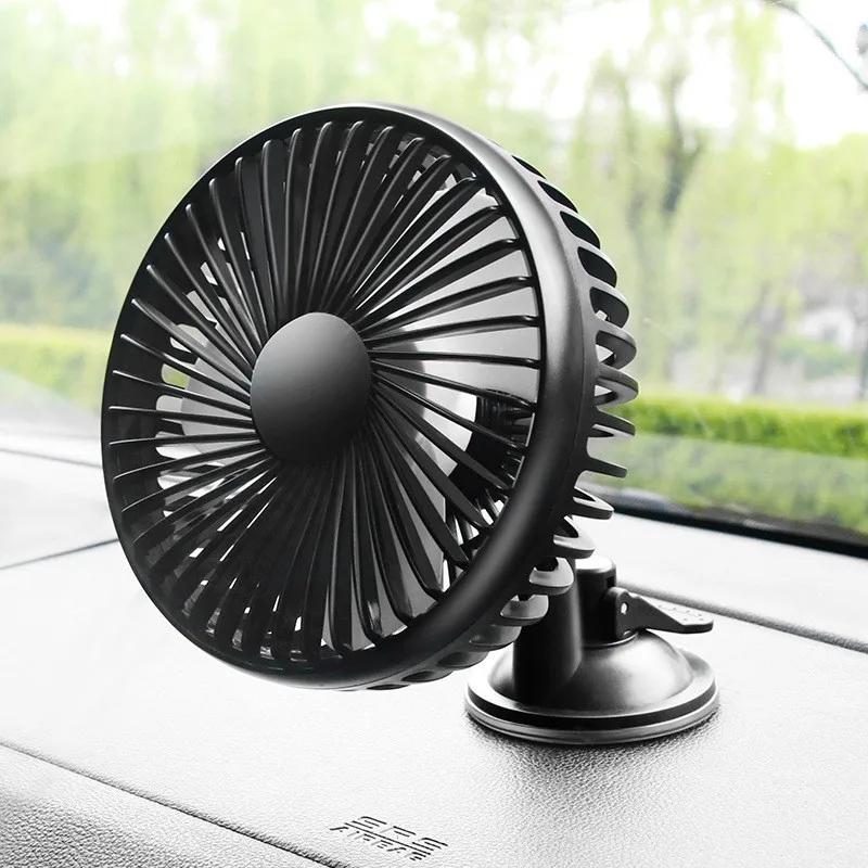 

12/24V car fan cooling Car Fan Dual Head usb car fan 3 Speeds Adjustable For Auto Cooler Air Fan Car Accessories fan for car