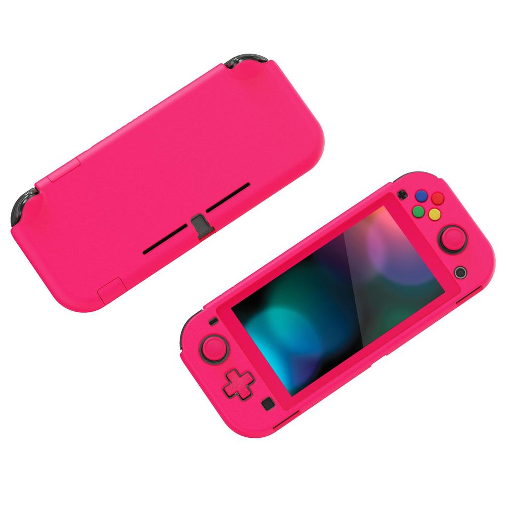 eXtremeRate Custom Cover for PlayVital Switch Protective Cover for Switch Lite with Screen Protection Film Lite, (hard) - 1 [Bright Pink]