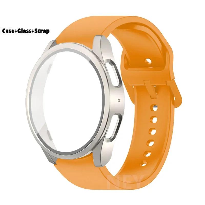 Lot de 2 Verre Trempé+Coque+Bracelet Pour Samsung Galaxy Watch 7 6 5 4 40mm 44mm Housse Protectrice d'Écran en PC Bracelet Galaxy Watch 6 7 5