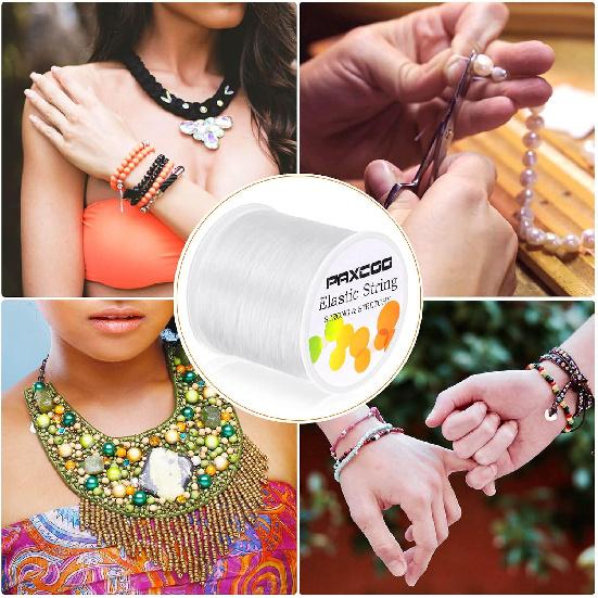 Paxcoo Elastic Bracelet String Cord Stretch Bead Cord for Jewelry Making and Bracelets Making