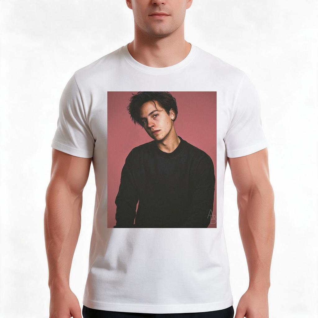 Cole Sprouse Tshirt Summer Casual Cotton Tee Oversized Streetwear Tops Vintage Graphic Print Loose Fit Short Sleeve