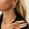 Ingemark Unieke Onregelmatige Ronde Holle Stud Oorbellen Ringen Dames Trendy Metaal Geometrisch Piercing Oorbellen Nieuwjaar Sieraden Set