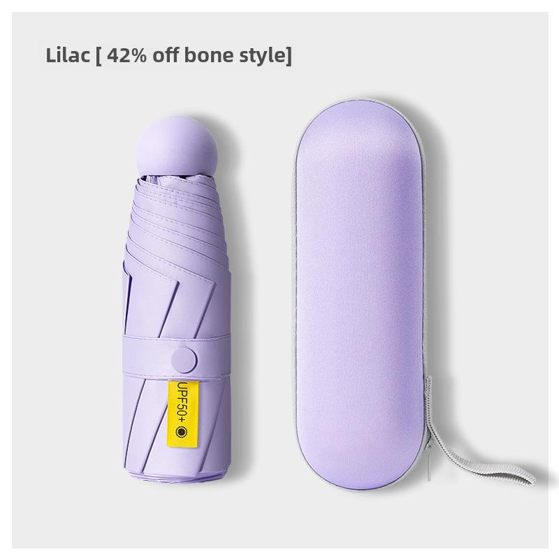 Portable Women's Sun Protection Umbrella - Mini Black Capsule Design