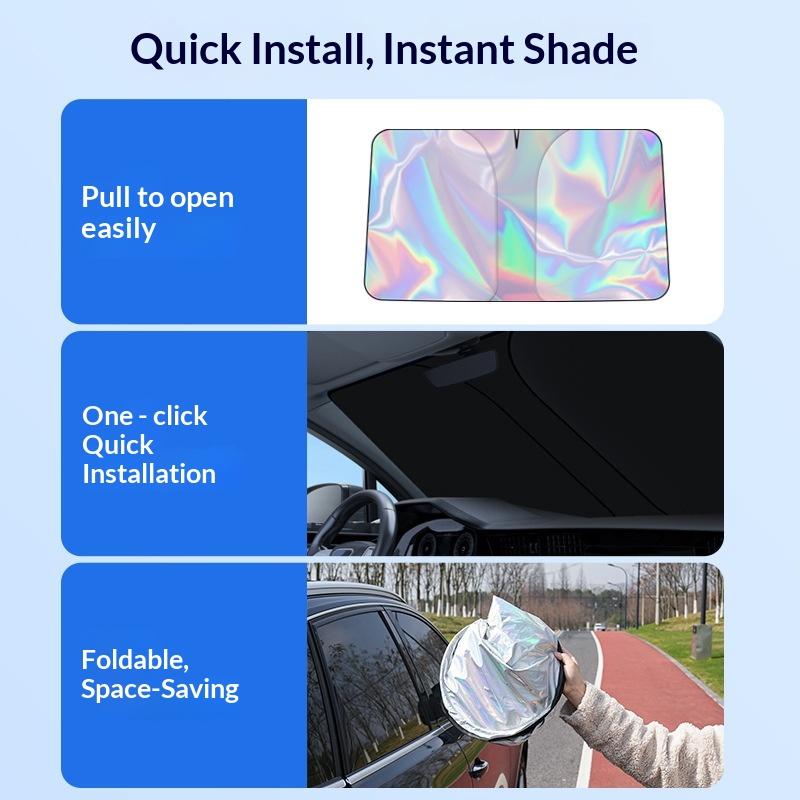 Car Windshield Laser Sunshade Visor UV-Reflective Summer Heat Shield Car Privacy Curtains Sun Shade Cooling Sun Protection Cover