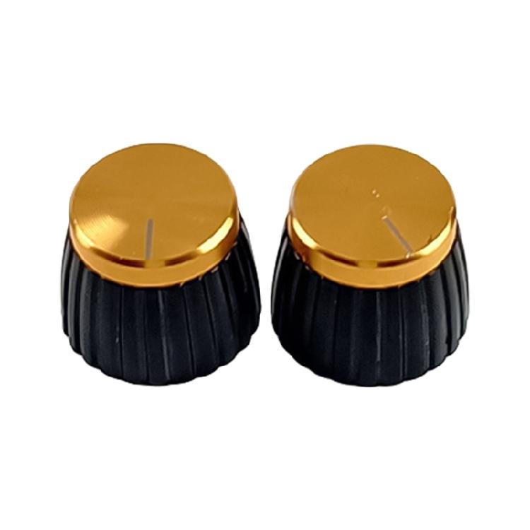 

2Pieces Plastic Guitar Knobs Bass Control Knobs for Easy Replacement and Volumes Adjustment in Electric Instruments золотий/чорний