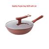 Wutuo 30cm Lila Ton Antihaft-Wok mit Deckel