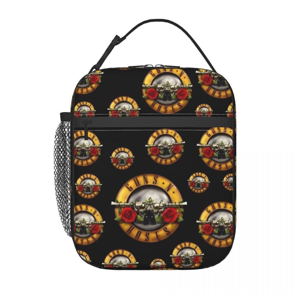 Guns N Roses Insulated Lunch Bag for Women Children Portable Food Boxes Thermal Lunch Box Tote