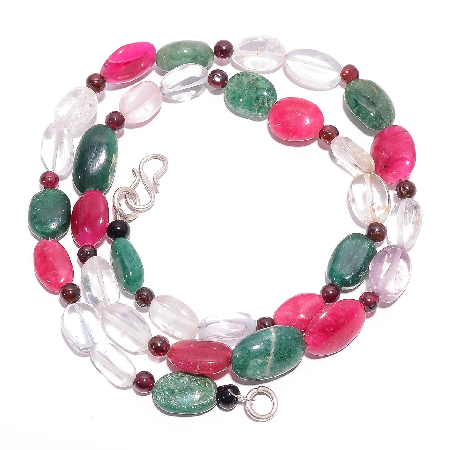 

Кристалл Мульти Авантюрин Гранат Драгоценный камень Гладкие Бусины Ожерелье 4-15 мм 18 UB7836 UB-7836